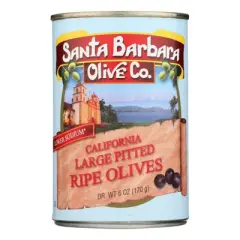 Santa Barbara Olive Co. Large Pitted Ripe Olives - Case of 12/5.75 oz