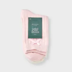 Women's Pointelle with Bow & Striped 2pk Mid Crew Socks - Wild Fable&trade;