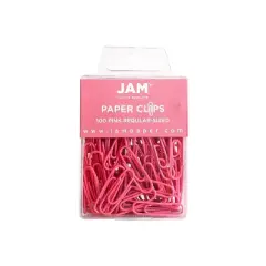 JAM Paper Small Paper Clips Pink 3 Packs of 100 (42186872B)