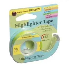 6pk Removable Highlighter Tape Yellow - Lee Products