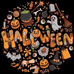 Men's Design By Humans happy halloween greeting holiday illustration By ghinan Tank Top