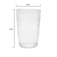 Racxily (6 pack) 20-Ounce Acrylic Tall Embossed Swirl Tumbler, Clear