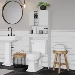 Over Toilet Cabinet with Adjustable Shelf White - RiverRidge Home