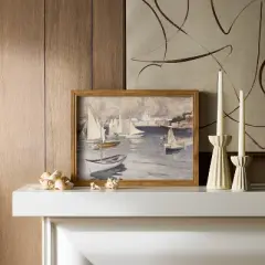 16"x12" Boats Framed Art - Threshold&trade; designed with Studio McGee