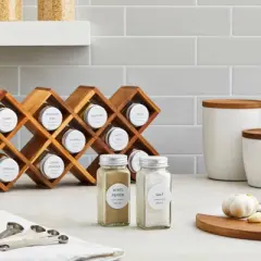 Talented Kitchen 144 Spice Labels Stickers, White Spice Jar Labels Preprinted for Spice Jar Lids, Seasoning Herbs Spice Rack Organization, Round 1.5in