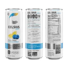 CELSIUS Fizz Free Blue Razz Lemonade Functional Energy Drink - 12 fl oz Can