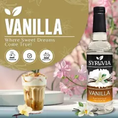 Syruvia Vanilla Syrup - 25.4 fl oz. Premium Flavoring Syrup For Coffee