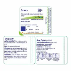 Drosera 30C by Boiron Homeopathic Single Medicine For Cough, Cold & Flu  -  80 Pellet