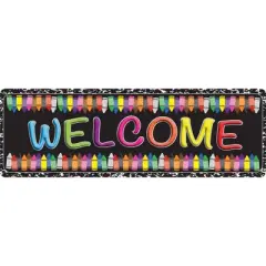 Ashley Productions&reg; The Original Fun Mat&trade;, Mat Runner, 15.5" x 47", Welcome Crayons