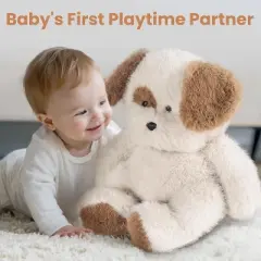 iPlay, iLearn Dog Stuffed Animal, Soft Plush Baby Toy