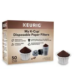 Keurig 50pk Paper Disposable Coffee Filters White