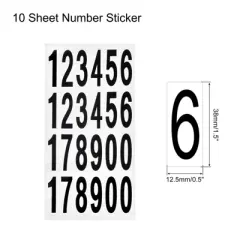 Unique Bargains Office Home Warehouse Self-Adhesive Mailbox Number Sticker 10 Sheet