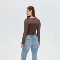 Women's Long Sleeve Lace Bardot Top - Wild Fable&trade;