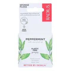 Radius Peppermint With Coconut Oil Sponge Floss - Case of 6/55 yd