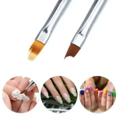 Unique Bargains Acrylic Nylon Gel Polish Drawing Design Nail Art Liner Brushes Gold Tone 1 Pc