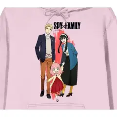 Spy X Family Forger Family & Logo Long Sleeve Cradle Pink Men's Hooded Sweatshirt