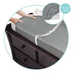 Delta Children Disney Winnie The Pooh Contoured Changing Pad with Plush Cover - Machine Washable Cover and Waterproof Outer Layer - Gray