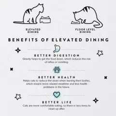 CatGuru Cat Food Table, Raised Stand for Food and Water Cat Bowls