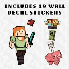 Paladone Products Ltd. Minecraft Characters Removable Vinyl Stickers | 4 Sheets, 19 Decals