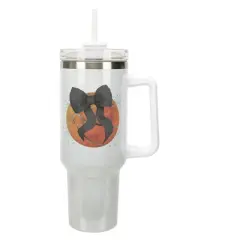 Elanze Designs 40 Ounce Stainless Steel Double Wall Insulated Glitter Travel Tumbler With Handle, Straw, and Lid, Basketball Teal Paint Splatter White