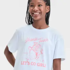 Girls' Shania Twain 'Let's Go Girls' Oversized Graphic T-Shirt - White
