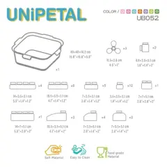 UNiPLAY Soft Building Blocks with Toy Storage Box &mdash; Learning Blocks, Baby Teething and Sensory Toy Creative Set for Ages 1 Year Old and Up, 42pc set