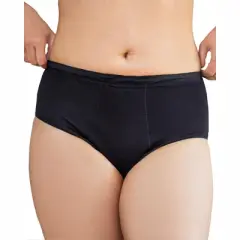 Memoi Women's Love Luna High Waist Soft and Breathable Bamboo Brief Panty Black S
