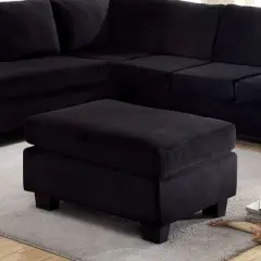 Simple Relax Flannelette Living Room Ottoman, Black