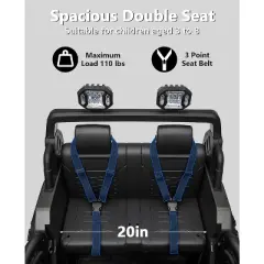 2 Seater Ride On Jeep Car, 24V/7AH Kids Battery Powered Vehicles w/Parent Remote Control, 2x200W Powerful Motor