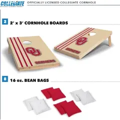 NCAA Oklahoma Sooners 2'x3' Wood Cornhole Set