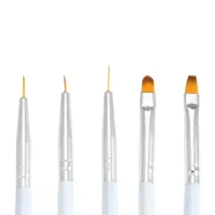 Unique Bargains Double Ended Nail Art Tool Set Multicolored Silver Tone 5 Pcs of 1 Set