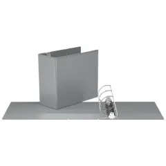 Easyview 4pk 5" Premium Angled D-Ring Binders 11x17" Gray: Polypropylene, 700 Sheet Capacity, 2 Pockets, Hard Cover