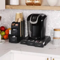 Mind Reader Single-Serve Coffee Pod Drawer and Cup Condiment Set 2 pc 36 Pod Capacity: Coffee Bar Accessories, Black
