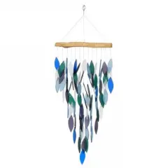 Home & Garden Pacific Deluxe Windchime  -  One Windchime 31 Inches -  Handcrafted Waterfall  -  Geblueg377  -  Glass  -  Multicolored