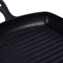 Kitchen HQ Diamond-Infused Ceramic Nonstick Cast Iron Square Grill Pan Refurbished