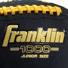 Franklin Sports Junior 1000 Youth Football with Air Pump - Black/Gold