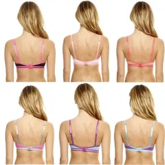 Just Intimates Sporty Jacuard Bras for Women (Pack of 6)