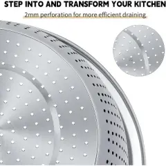 Colander 304 Stainless Steel 3-quart with Mixing Bowls, Dishwasher Safe. (2PC)
