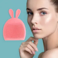 Unique Bargains Silicone Facial Cleansing Brush 3.35"x2.56"x0.63" 1 Pc