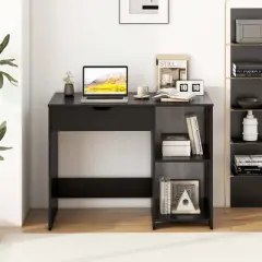 Costway Lift Top Computer Desk Standing Desk with Hidden Compartments & Storage Shelves