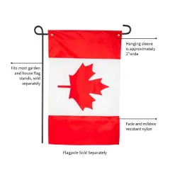 Evergreen Canada Garden Applique Flag 12.5 x 18 Inches Indoor Outdoor Decor