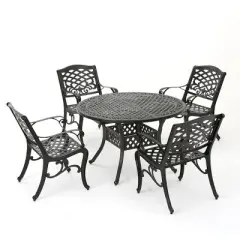 Christopher Knight Home Windley Outdoor Aluminum 5 Piece Expandable Dining Set