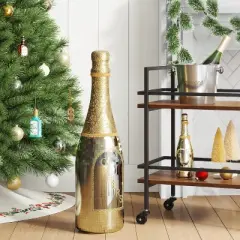12" Christmas Mirror Champagne Bottle Gold Decor - Wondershop&trade;