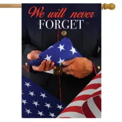 We Will Never Forget Military Bereavement House Flag 28" x 40" Briarwood Lane