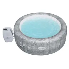 Bestway SaluSpa AirJet Honolulu 6 Person Inflatable Portable Hot Tub Spa and 2 Intex PureSpa Attachable Cup Holder Refreshment Trays