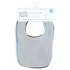 Hudson Baby Drooler Bib with Waterproof Lining, Gray Orange, One Size