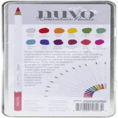 Nuvo Watercolor Pencil Set of 12 - Professional Premium Quality Artist Drawing Colored Pencils - Elementary Midtones