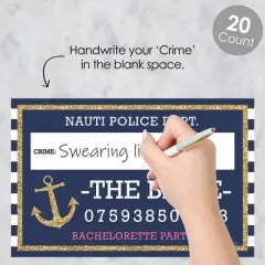 Big Dot of Happiness Last Sail Before the Veil - Nautical Bridal and Bachelorette Party Mug Shots - Photo Booth Props Party Mugshot Signs - 20 Count