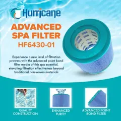 Hurricane Filters Advanced Replacement Spa Filter Cartridge for Unicel 5CH-352, PPM35SC-F2M, Filbur FC-1008, and Master Spas EP, White
