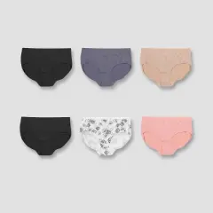 Just My Size by Hanes Women's 6pk Ultralight Briefs Assorted